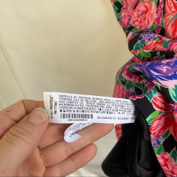 Zara Pink Floral Heart Neckline Puff Sleeve Belted Romantic Mini Dress NWT - Picture 14 of 16